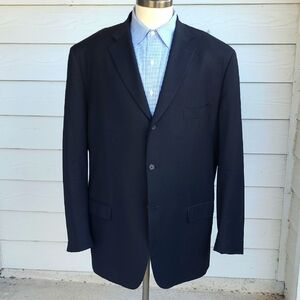 ISAIA Italy Aquaspider Black Weave Stewart Wool Sz 48‎ L Mens Sport Coat Blazer